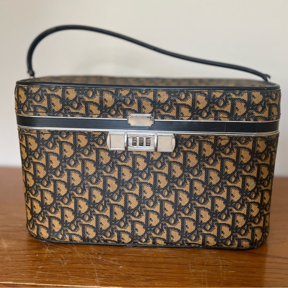 Dior 1970s Monogram Cosmetic Vanity Bag Case